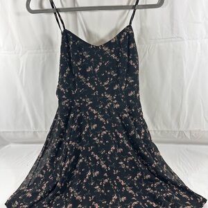 French Kyss Dark Floral Spaghetti Strap Mini Dress